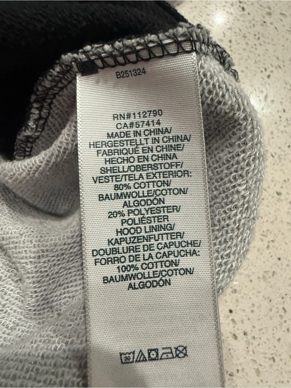 True Religion Black Hoodie with Gray Hood Lining M2